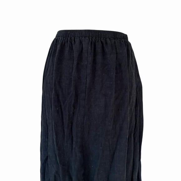 Rachel Pally Skirt XS "Rosalie" Black Linen & Cotton Maxi Cottagecore Boho - Picture 12 of 13
